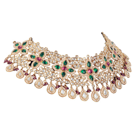 Kundan Necklace Set with Tikka