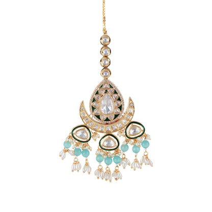 Bridal Kundan Necklace Set with Tikka