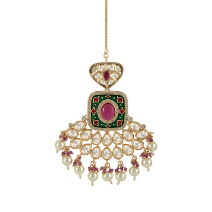 Kundan Necklace Set with Tikka