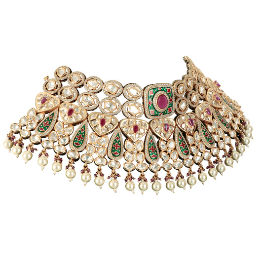 Kundan Necklace Set with Tikka