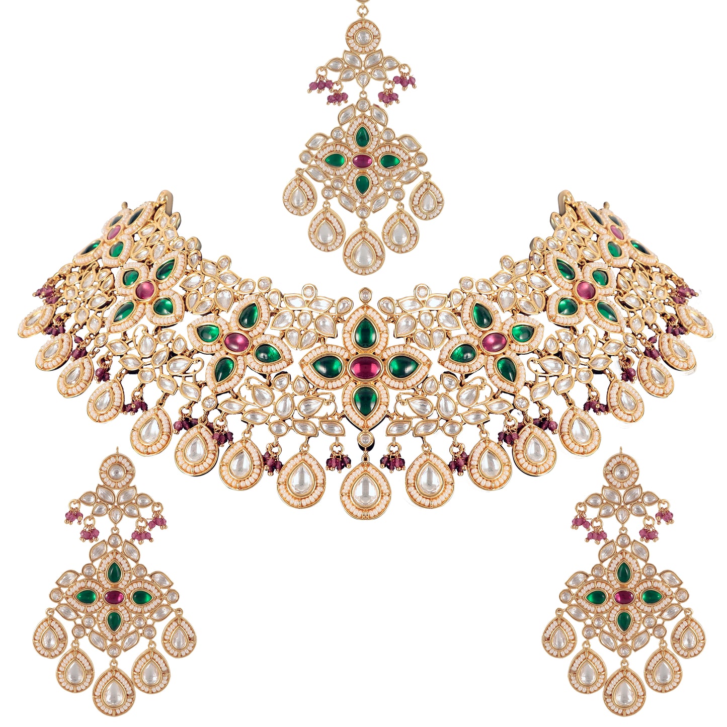 Kundan Necklace Set with Tikka