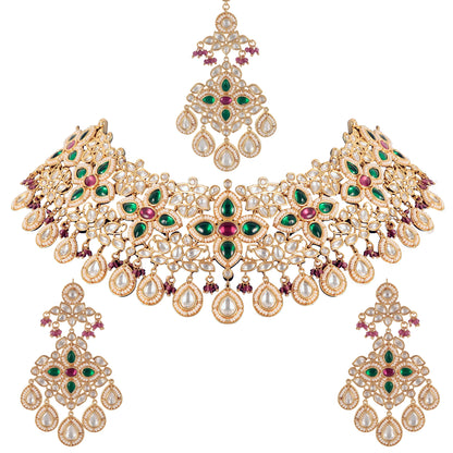 Kundan Necklace Set with Tikka