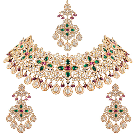 Kundan Necklace Set with Tikka