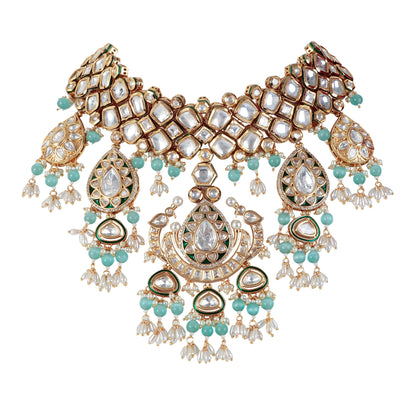 Bridal Kundan Necklace Set with Tikka