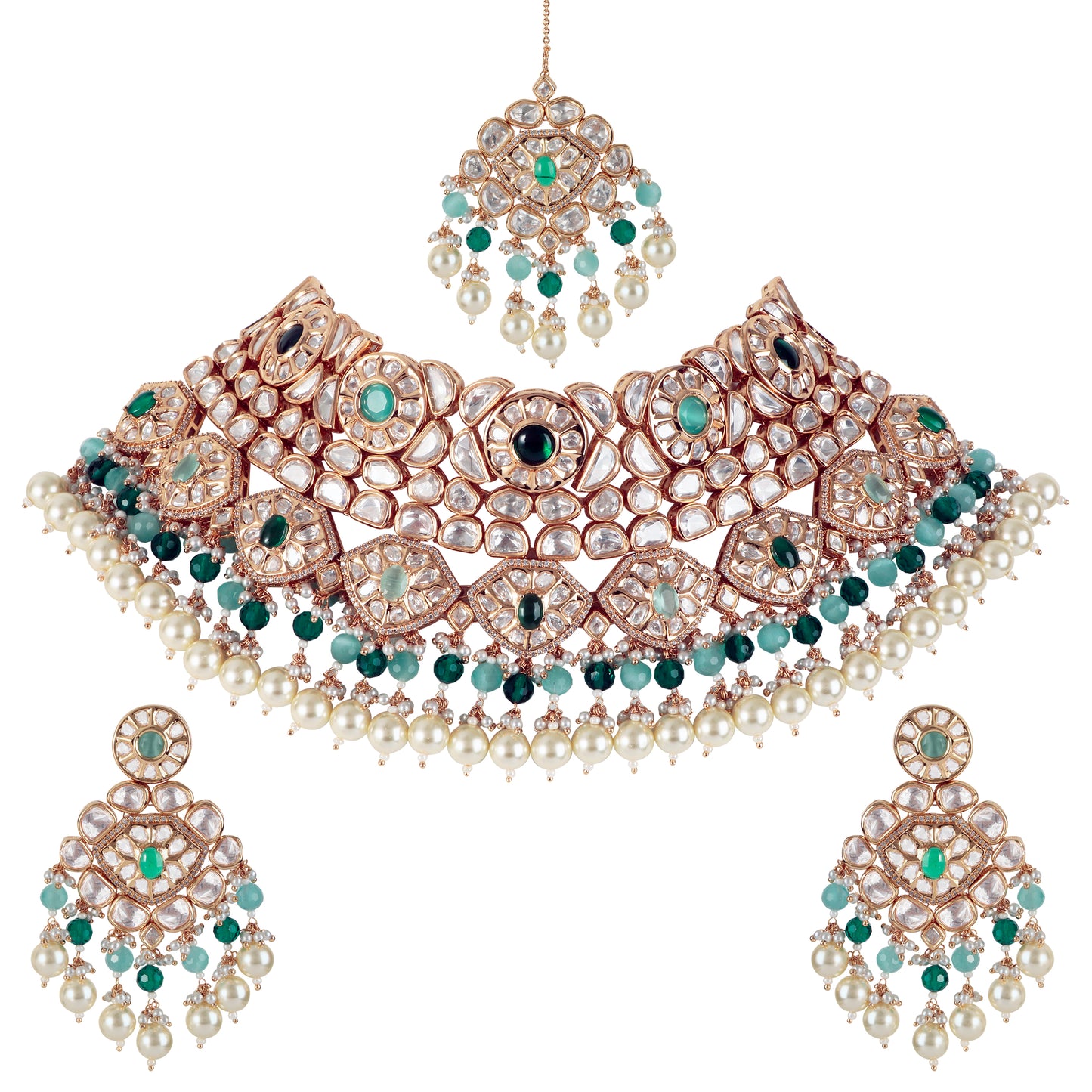 Kundan Necklace Set with Tikka