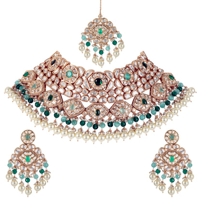 Kundan Necklace Set with Tikka