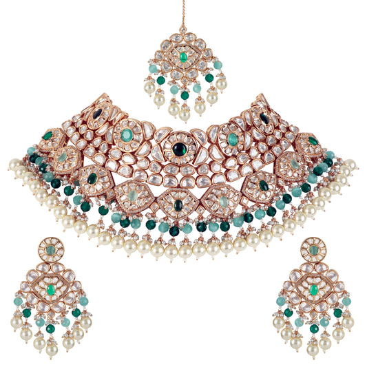 Kundan Necklace Set with Tikka