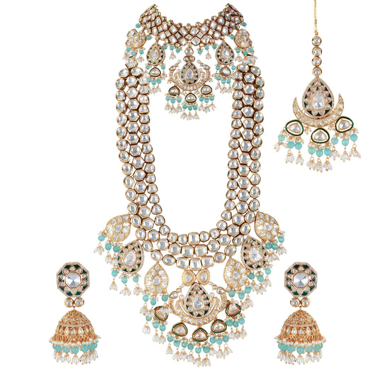 Bridal Kundan Necklace Set with Tikka