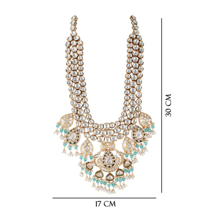Bridal Kundan Necklace Set with Tikka