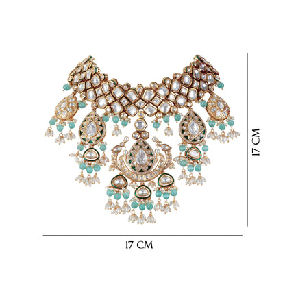Bridal Kundan Necklace Set with Tikka
