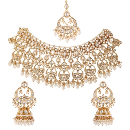 Kundan Necklace Set with Tikka