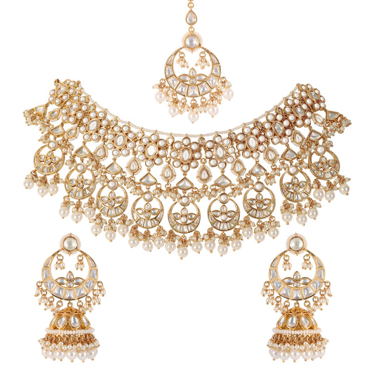 Kundan Necklace Set with Tikka